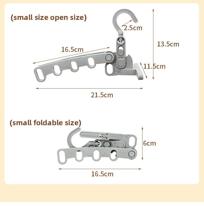 Multipurpose 5 Holes Foldable Travel Hanger Portable Plastic Clothes Hanger For Hotel Home Dorm Laundry Drying Storage Organizer