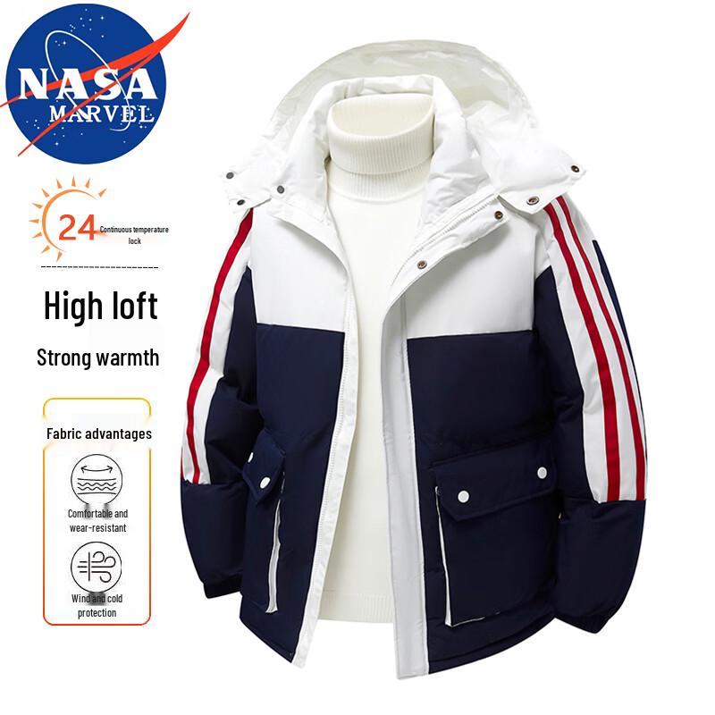 

NASA MARVEL Men s Hooded Color-Block Puffer Jacket M