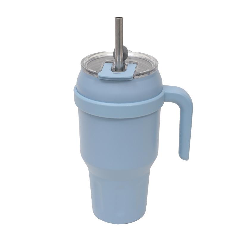 Vacuum 50Oz Big Mac Car Cup Men'S New Thermos Cup Double Layer With Straw With Handle Bingba Cup