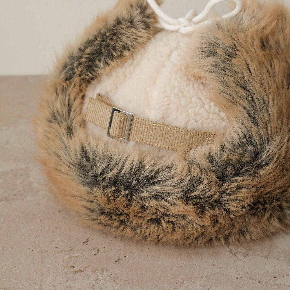 Windproof Lamb Wool Earflap Cap Beanie Cycling Lei Feng Hat Moutaineering Hats Plush Hat  Women/Men