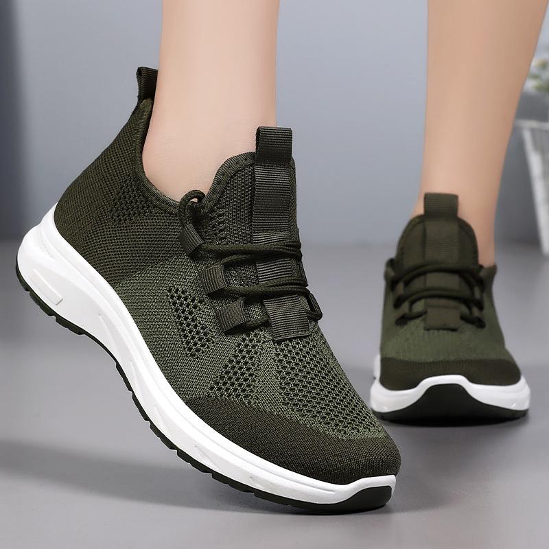 Shoes Women's mesh breathable single shoes Korean version trendy fly-woven soft-soled running shoes fashionable versatile lightweight sports shoes