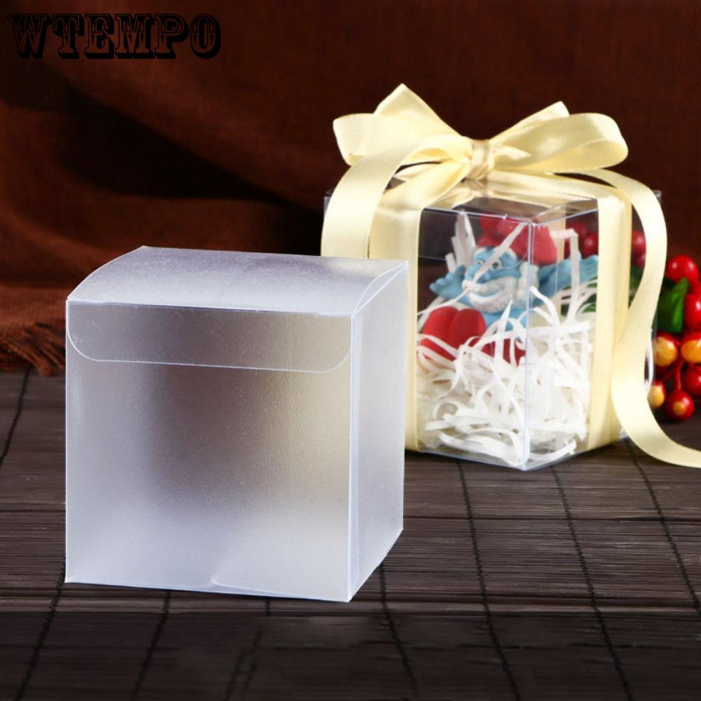 25pcs Plastic Frosted Gift Box Party Favor Boxes Treat Boxes Square Packaging Box Gift Wrap Box