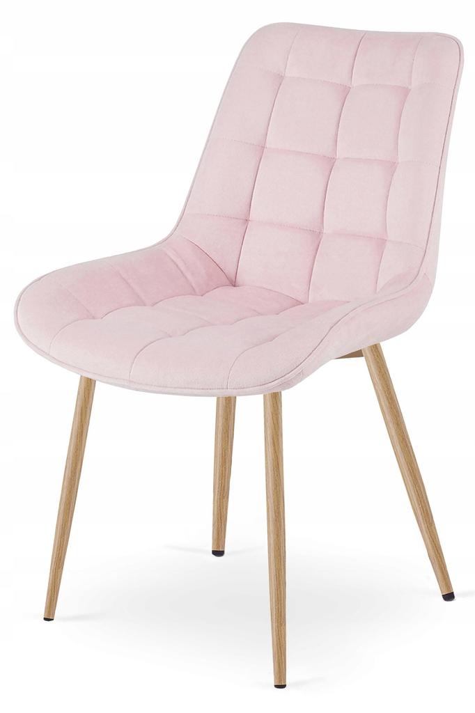 BERA Chair - Light Pink Velvet / Oak Legs X 2