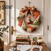 Kit DIY de Guirlanda de Natal Kit de Tecido Patchwork Amigo para Iniciantes Artesanato de Feriado Feito à Mão Presente Único para Professores Conjunto de Decoração Porta da Frente,