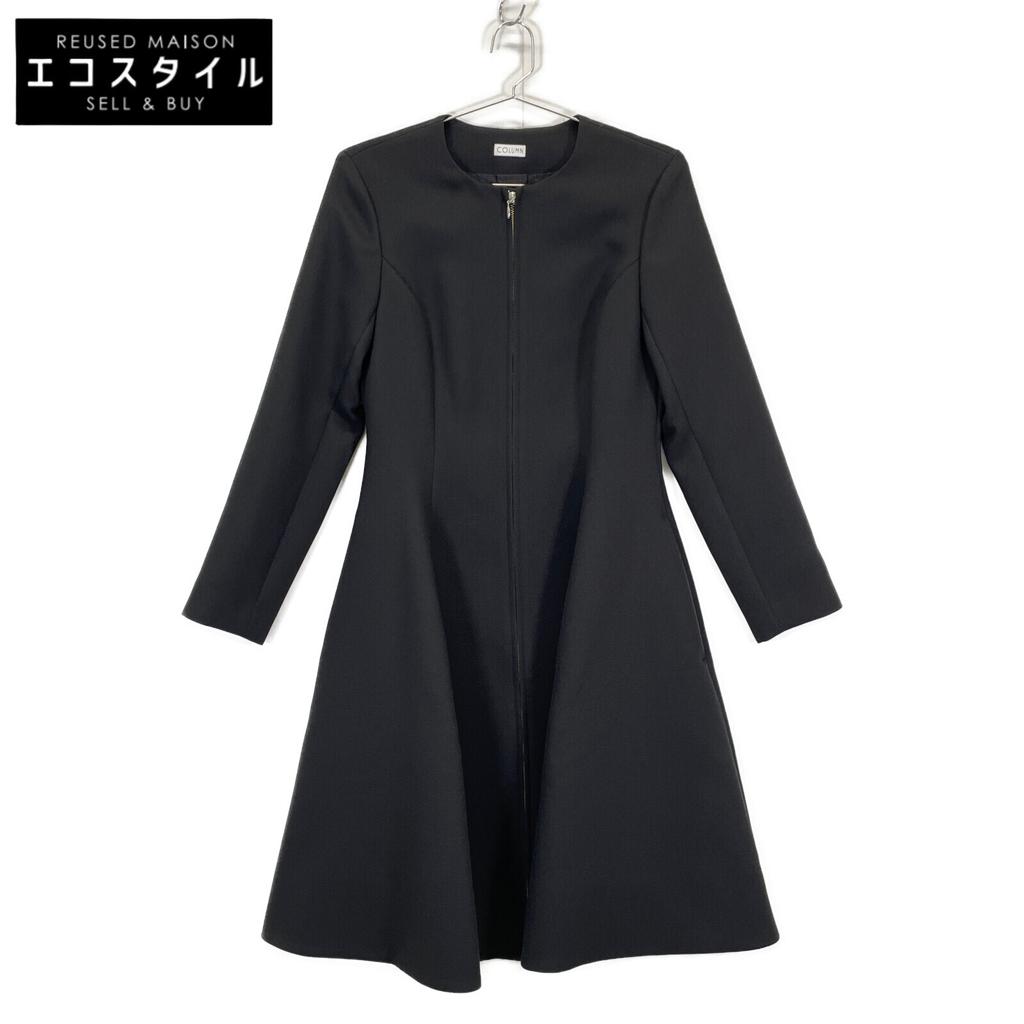 COLUMN 22AW Black 22-140-11-080008 Front Zip Dress Coat Coat 36 blackUsed