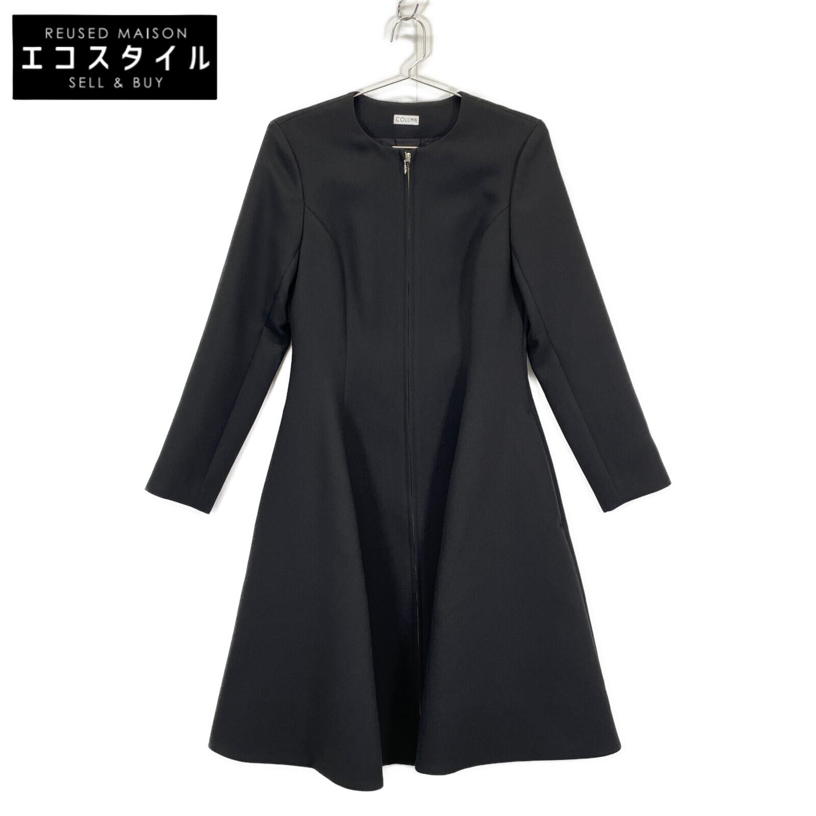 

COLUMN 22AW Черный 22-140-11-080008 Пальто-платье на молнии спереди пальто 36 черныйПодержанный