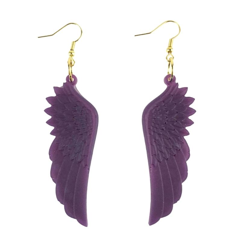 Diy Crystal Epoxy Earrings Mold Dangle Pendant Decorations Mold Three-dimensional Angel Wing Mirror Silicone Mold