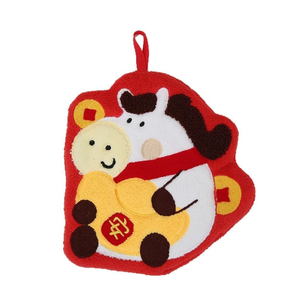 Quick Drying Cartoon Hand Towel Hanging Absorbent Spring Festival Towel Soft Blessing Lucky Hanging Cloth Bathroom Use