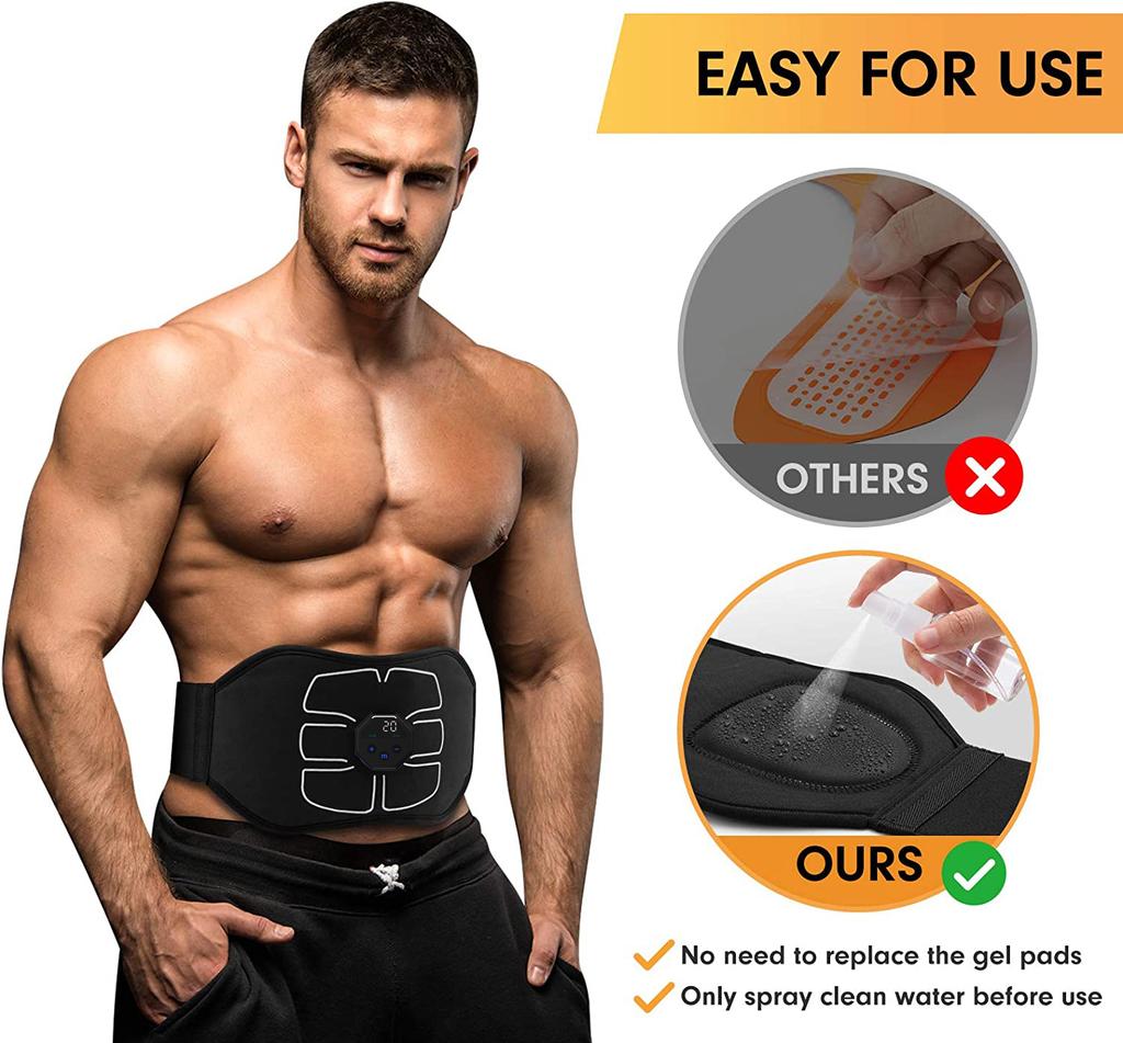 EMS Muscle Stimulation Belt Vibration ABS Stimulator Abdominal Trainer Exerciser Slimming Belts Home Gym Fitness Equiment