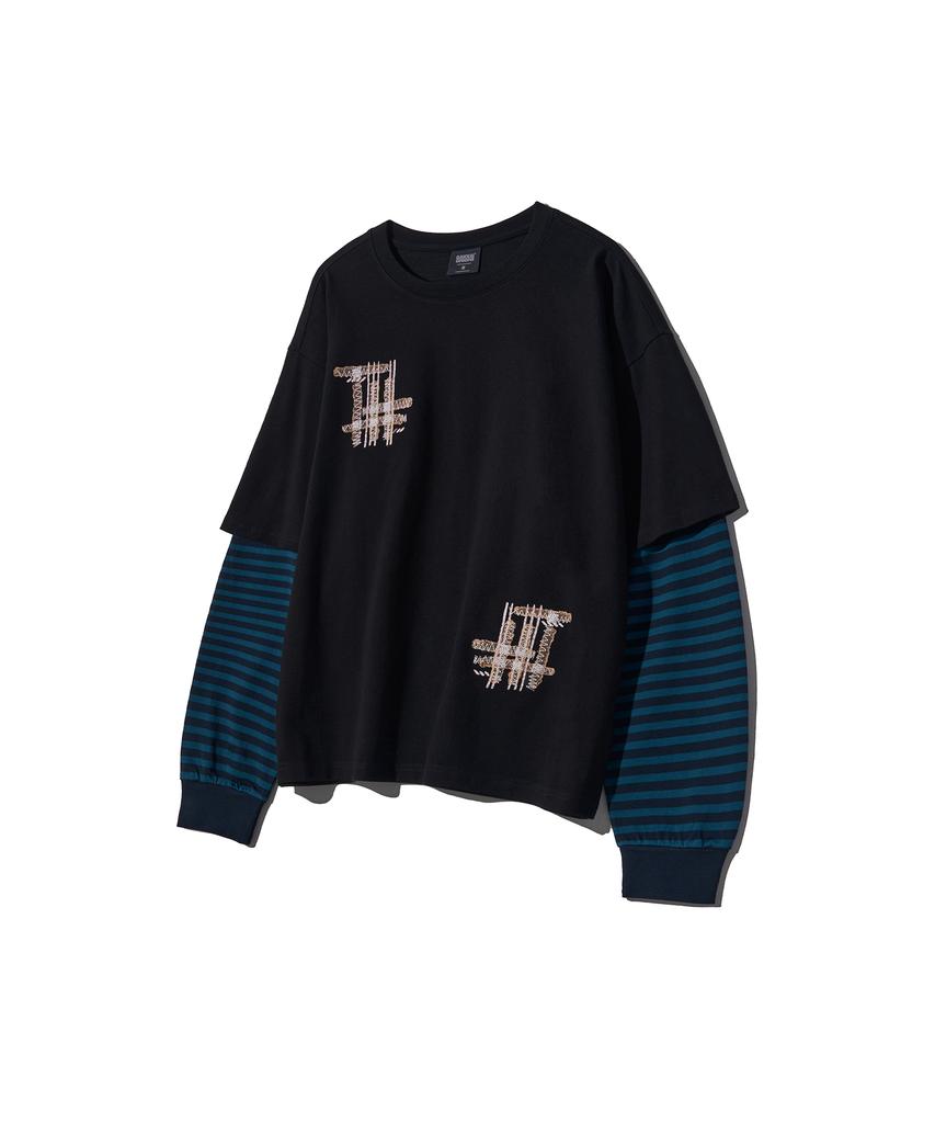 GAKKAI UNIONS Rust Layered Long Sleeve Black