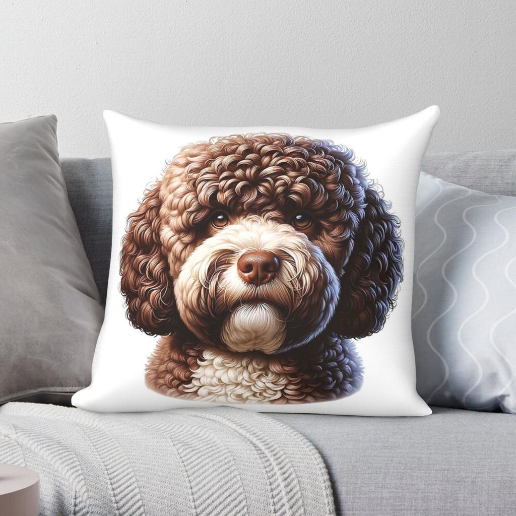 Lagotto Romagnolo Dog Square Pillowcase Polyester Linen Velvet Pattern Zip Decor Throw Pillow Case Room Cushion Cover
