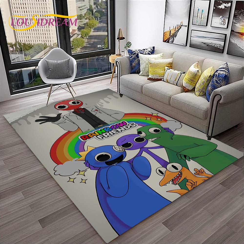 Game R-Rainbow Friends Cartoon  Area Rug,Carpet for Home Living Room Bedroom Sofa Doormat Decor,kid Play Non-slip Floor Mat Gift