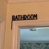 Vintage Metal Bathroom Sign Rustic Plaque Farmhouse Door Decor Holiday Gift