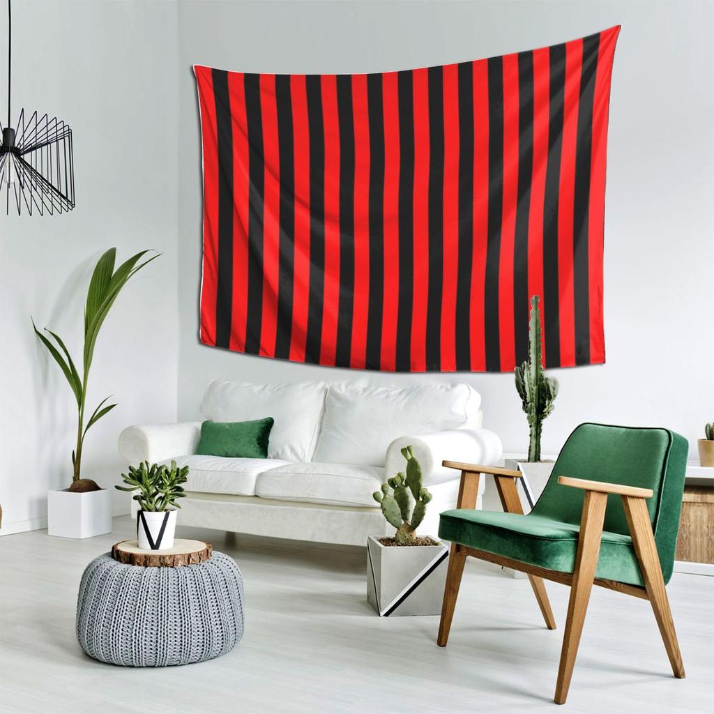Red And Black Vertical Stripes Tapestry Decor Art Aesthetic Tapestries for Living Room Bedroom Home Wall Cloth Wall Hanging