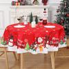 Christmas Snowman Elk Santa Claus Round Tablecloth Navidad Natal Noel Ornament Merry Christmas Decor For Home 2025 New Year 2025