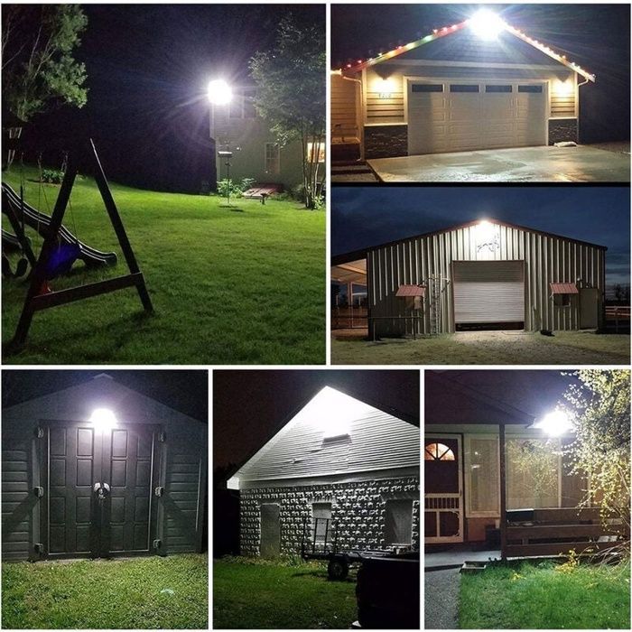 Projecteur solaire extérieur 100 LED 40W IP67 avec télécommande, panneau 4W 3000mAh, fixation murale