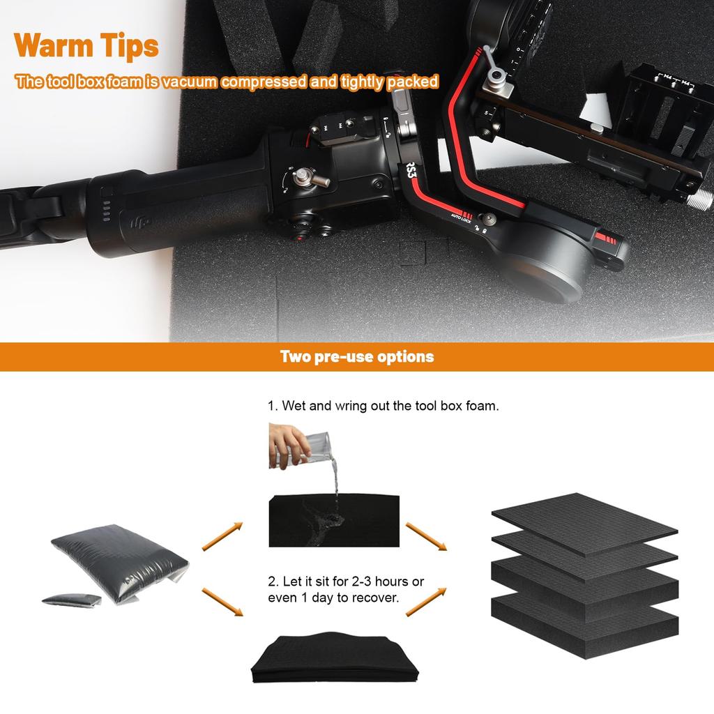 4 Pack Pre-Cut Tool Box Foam,Tool Case Shadow Foam Inserts,Foam Insert for Transportation,Premium Foam Cutting for Packaging