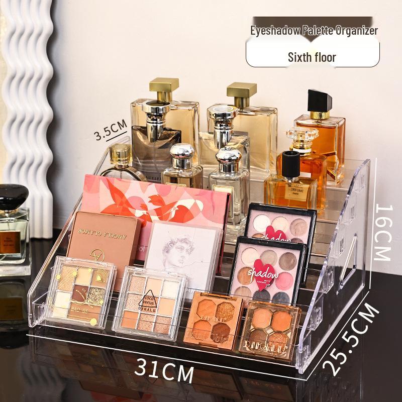 Transparent Multilayer Cosmetic Display Rack for Nail Polish & Eyeshadow - Large Capacity Tiered Organizer