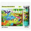 Dinosaur World Puzzle 90 Pieces, Educational Toy for Kids Ages 3-5, Logic & Concentration Game with Storage Bucket