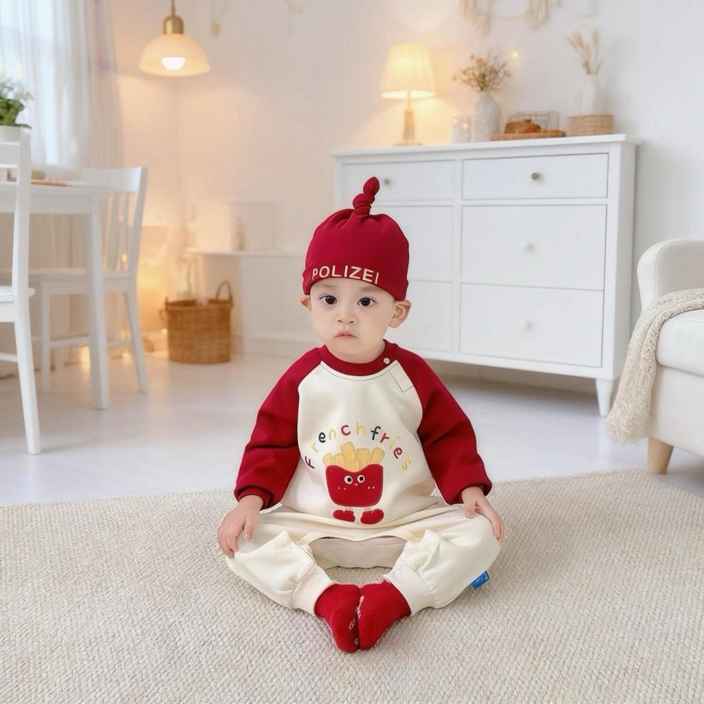 Hundred-Day Photo Family Outfits: Mother-Son, Mother-Daughter, Family of Four, Autumn-Winter Street Style Cartoon Sweatshirts