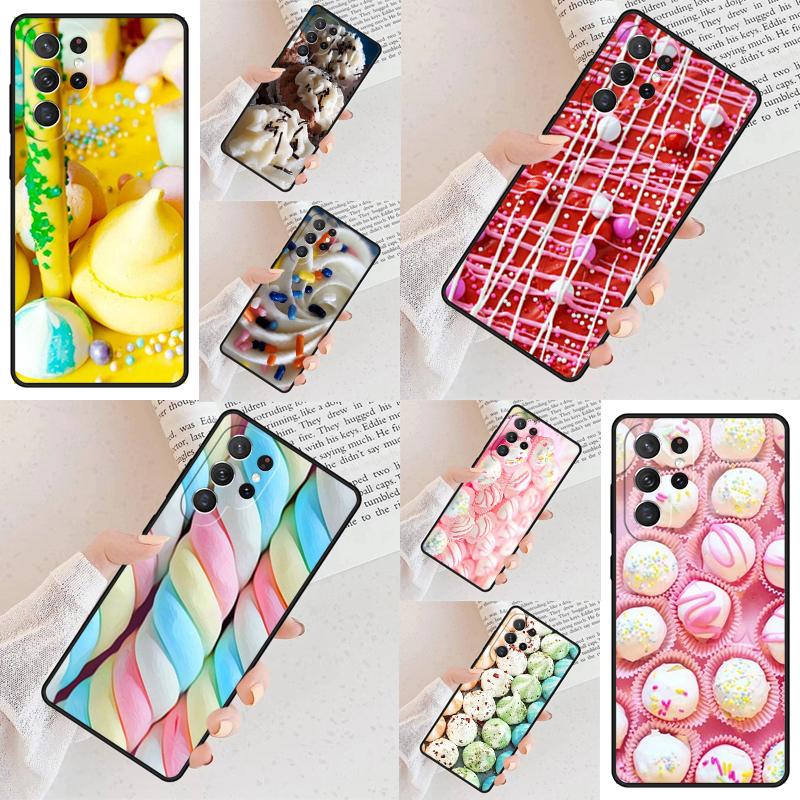 Cake Marshmallow Icing Balls Cell Phone Case for Samsung Galaxy S26 Ultra S25 S24 S23 S22 S21 S20 Note10 Cover