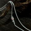 S925 Sterlingsilber Taoistisches Zinnober-Talisman-Halskette, Retro Unisex-Design mit vielseitiger Chopin-Kette.