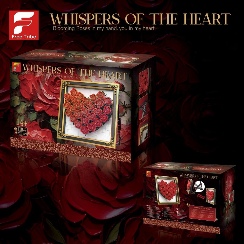 Non-Toxic 1871Pcs Heart Shaped Rose Building Blocks Po Frame Rose Model Bricks Desktop Ornament Children'S Toy Romantic Holiday Gift