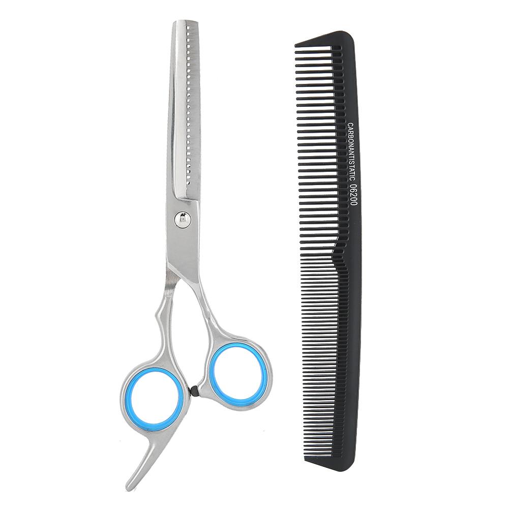 2pcs Hair Scissors Comb Set Salon Professional Barber Hair Thinning Cutting Hairdressing Scissors Comb