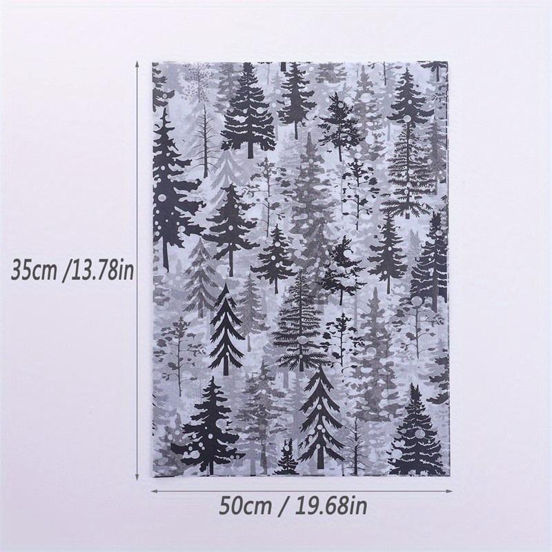 

1 комплект (50Pcs) Бумага «Черный лист и снежная груша» - Черная копировальная бумага с цветочным рисунком, Идеальна для подарочной и цветочной упаковки, Праздничное украшение 2