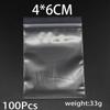 1 paquete de 4*6/5*7/6*8/7*10cm, embalaje de joyería gruesa a granel, cierre con cremallera, bolsas transparentes de plástico resellables para almacenamiento DIY