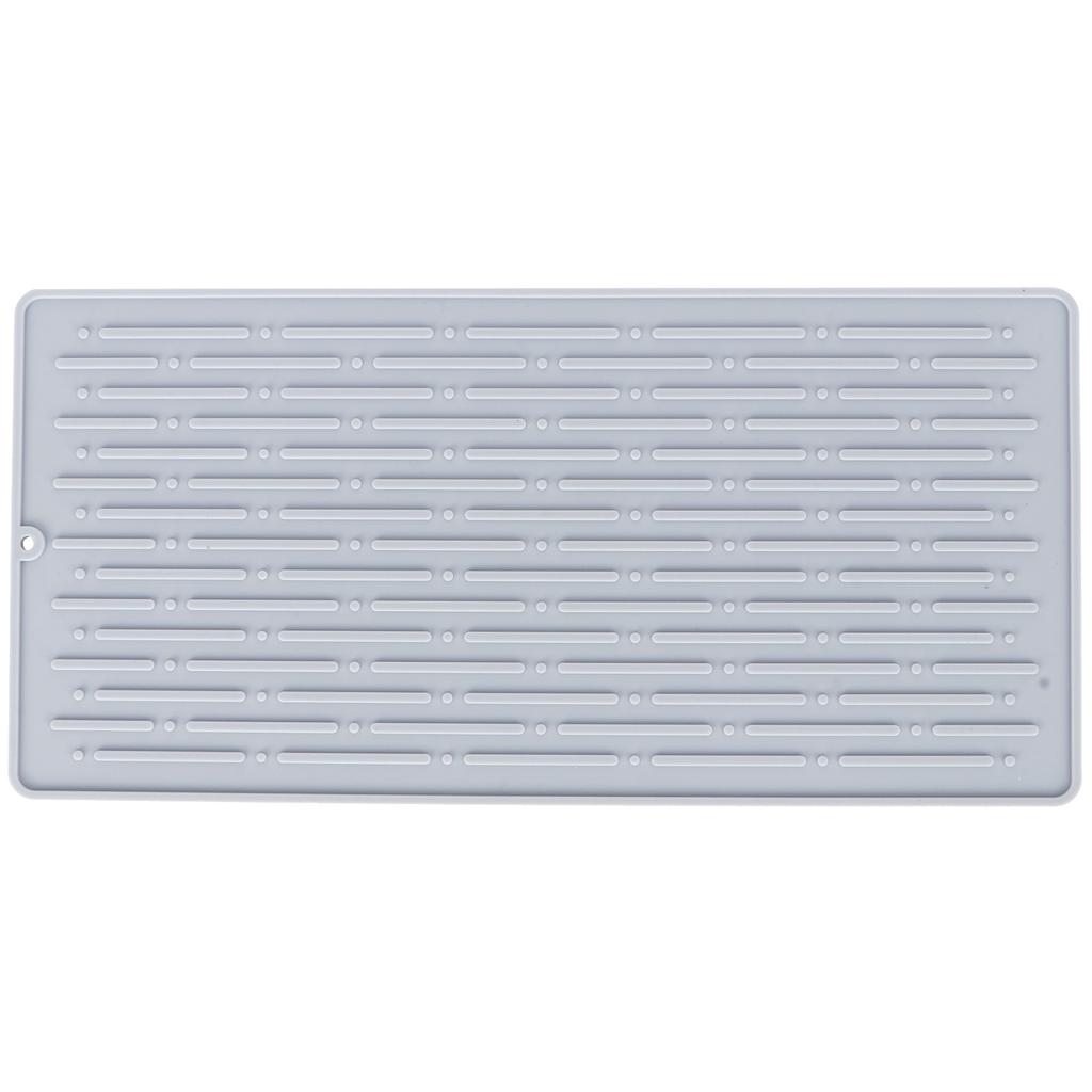 Silicone Draining Pad Non Slip Soda Bottles Drying Rack Mat Kitchen Accessories Gray(3 Hole Drain Rack Mat )