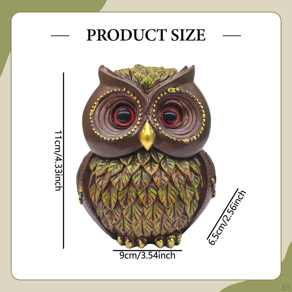 Owl Statue Animal Figurine Sculpture Ornament for Office Desktop Cabinet