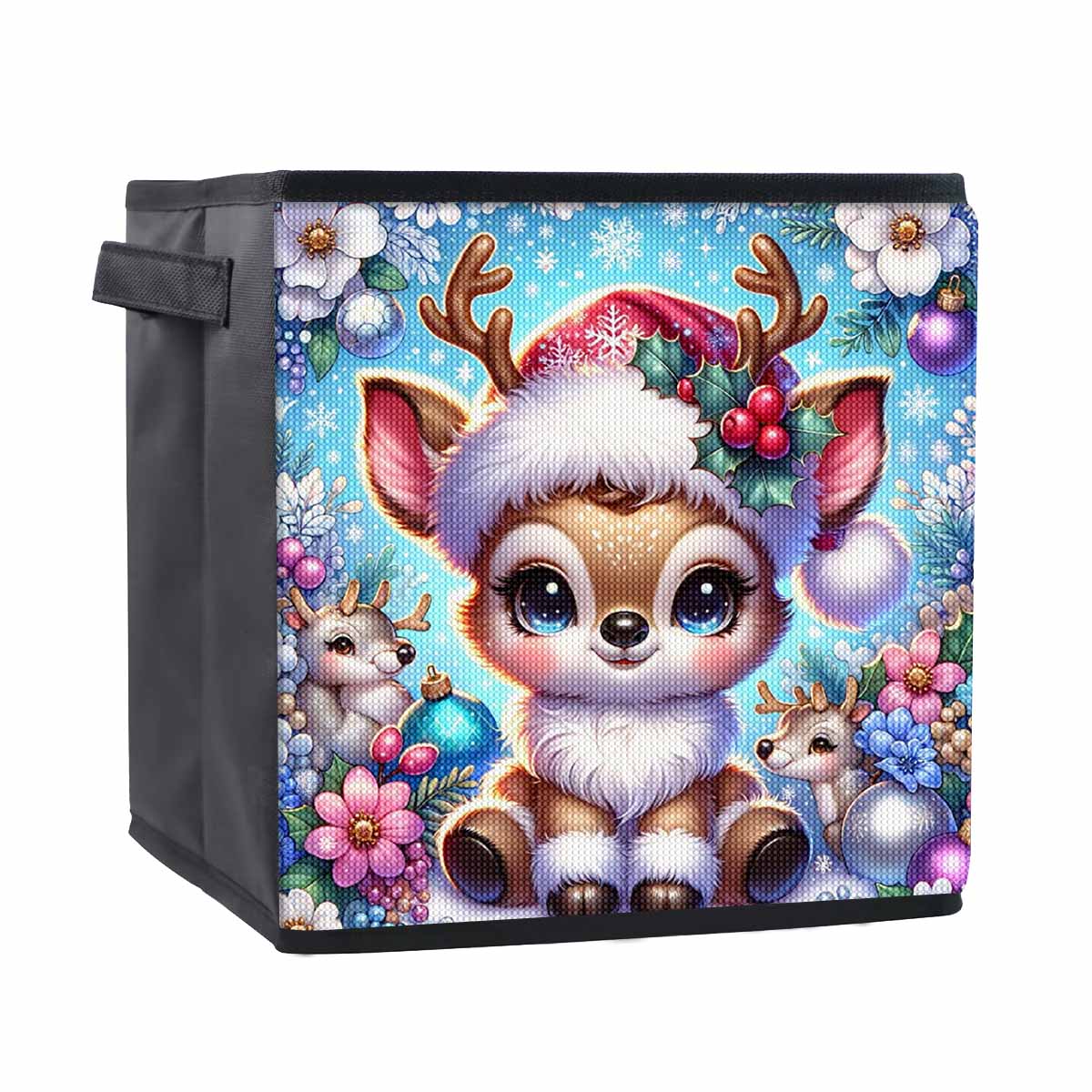 

The Deer in The Snow 5D Diamond Painting Storage Basket Full Round Drill Mosaic Diamond Embroidery Cross Stitch Kits Home Decor Home Decor 25cmx25cm