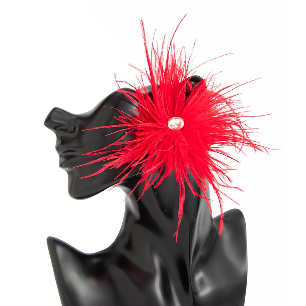 Orecchini perforati alla moda con piume multicolore, Adatti per accessori gioielli da festa di matrimonio fatti a mano retrò da donna