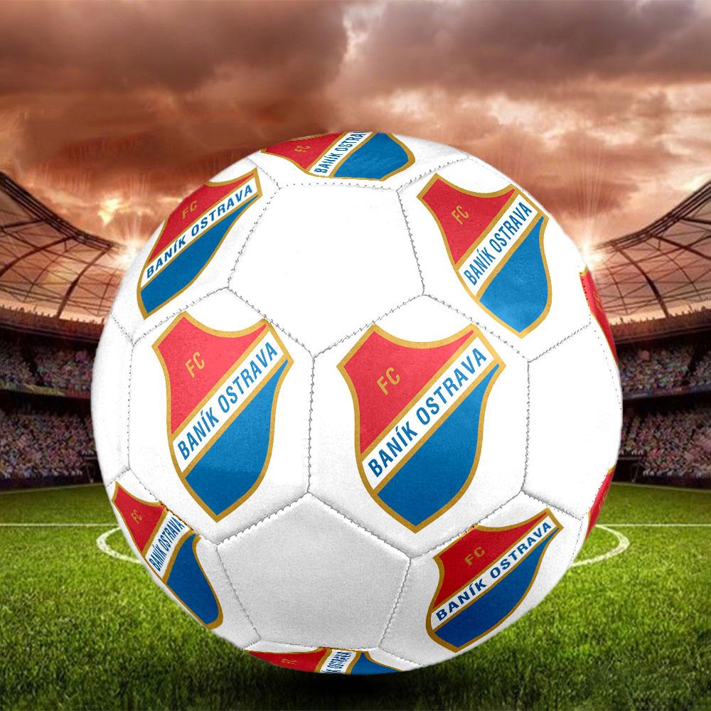 Banik Ostrava FC Size 5 Soccer Ball, Machine-Stitched PVC, Durable & High Bounce, All Ages Fit, Fan Merchandise, Matches & Outdoor Use.