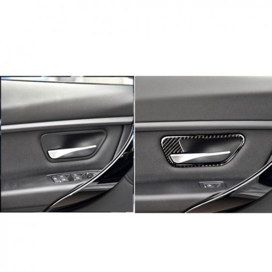 For BMW 3 Series F30 F34 2013-2018 Carbon Fiber Car Door Handle Bowl Frame Cover