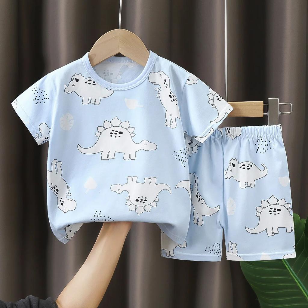 T-Shirts Bequeme Shorts Polyester Lässig Tägliche Kleidung Für Mädchen Set Baby Sommer Outfits Cartoon Jungen Kurzarm