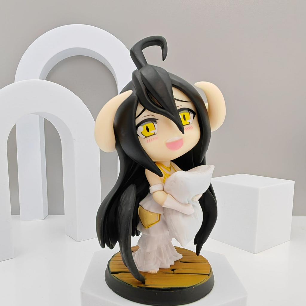 12cm Anime Overlord Pillow Albedo Q Version Pvc Action Figure Model Doll Collection Decoration Kid Birthday Toy Gift