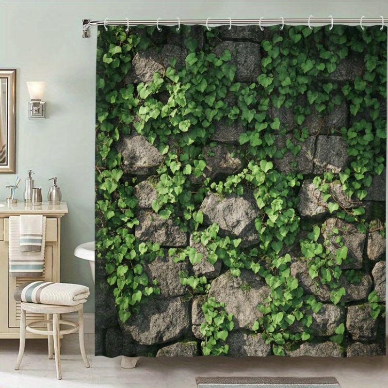 A Nature-Inspired Shower Curtain: Bring the Beauty of the Outdoors Inside with This Stunning Design Featuring Lush Green