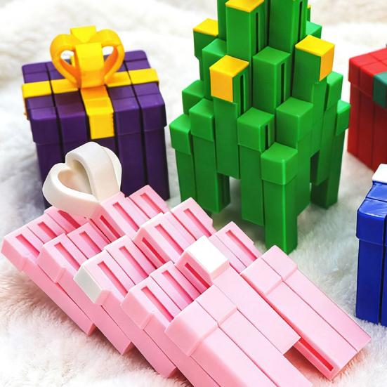 Gift Box Fidget Toy 3D Printed Christmas Ornament Transformable Gift Box Stress-Relieving Toy Stocking Stuffer for Teens And Adults Holiday Decoration