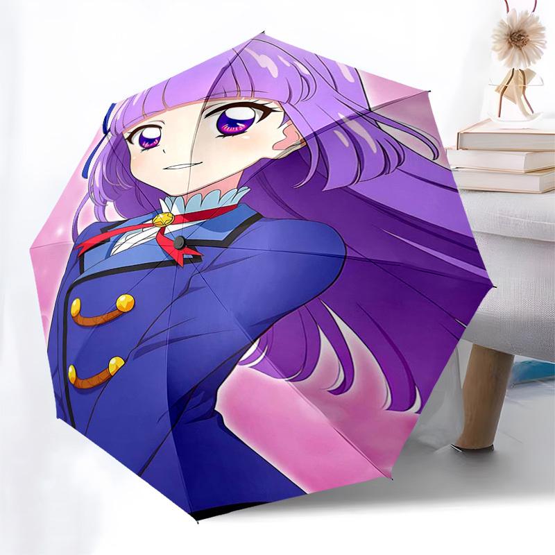 1pc Chibi Manga Girl Outdoor Umbrella - Automatic Opening/Closing, Portable 3-Fold Design with Iron Frame - Perfect Gift for Fans, Travelers, Daily Us