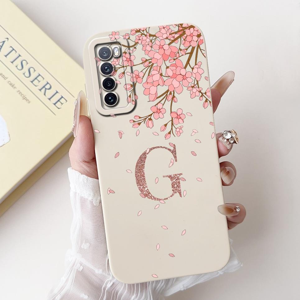 For Huawei Nova 7 Pro 7 SE Case 26 Letters Nickname Shockproof Silicone TPU Back Cover for Nova 7i Nova7 7Pro Soft Housing Etui