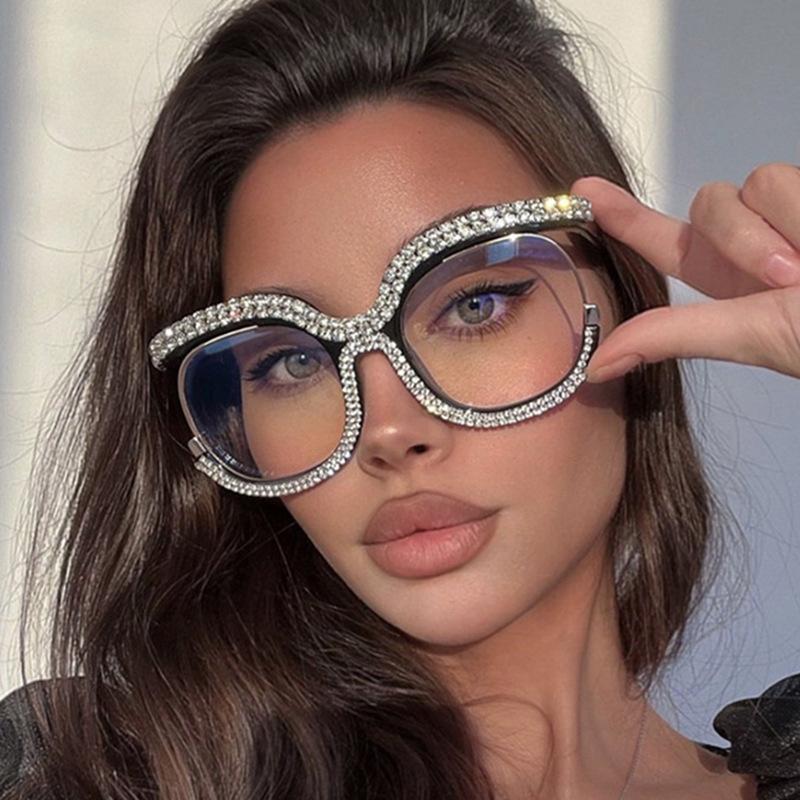 

Large Frame With Diamond Frames Fashion Owl Rainbow Flat Mirror Cross-border Spice Girl New Anti-blue Womean Glasses коричневый