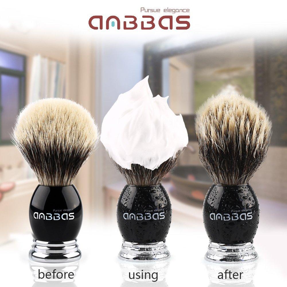 Shaving Brush Beard Badger Hair Shaving Pure Badger Hair Shaving Brush Anbbas® Set, Brush, Brush, Foaming, Men's (Brush)