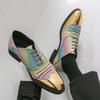 Men Derbys Gold Color Wedding Dress Dance Shoes Leather Shoes Business Formal Shoes Tuxedo Prom Blazers Shoes Large Size