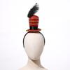 Vintage Fascinator Hats Headband Circus Ringmaster Costumes Mini Top Hat Feather Cap Headpiece for Halloween Tea Party Props