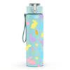 1PC Pastel Blob Color Block Seamless Print 750ml Color Plastic Sports Water Bottle Leakproof Flip Straw Lid Suitable for Sports Office Home Use