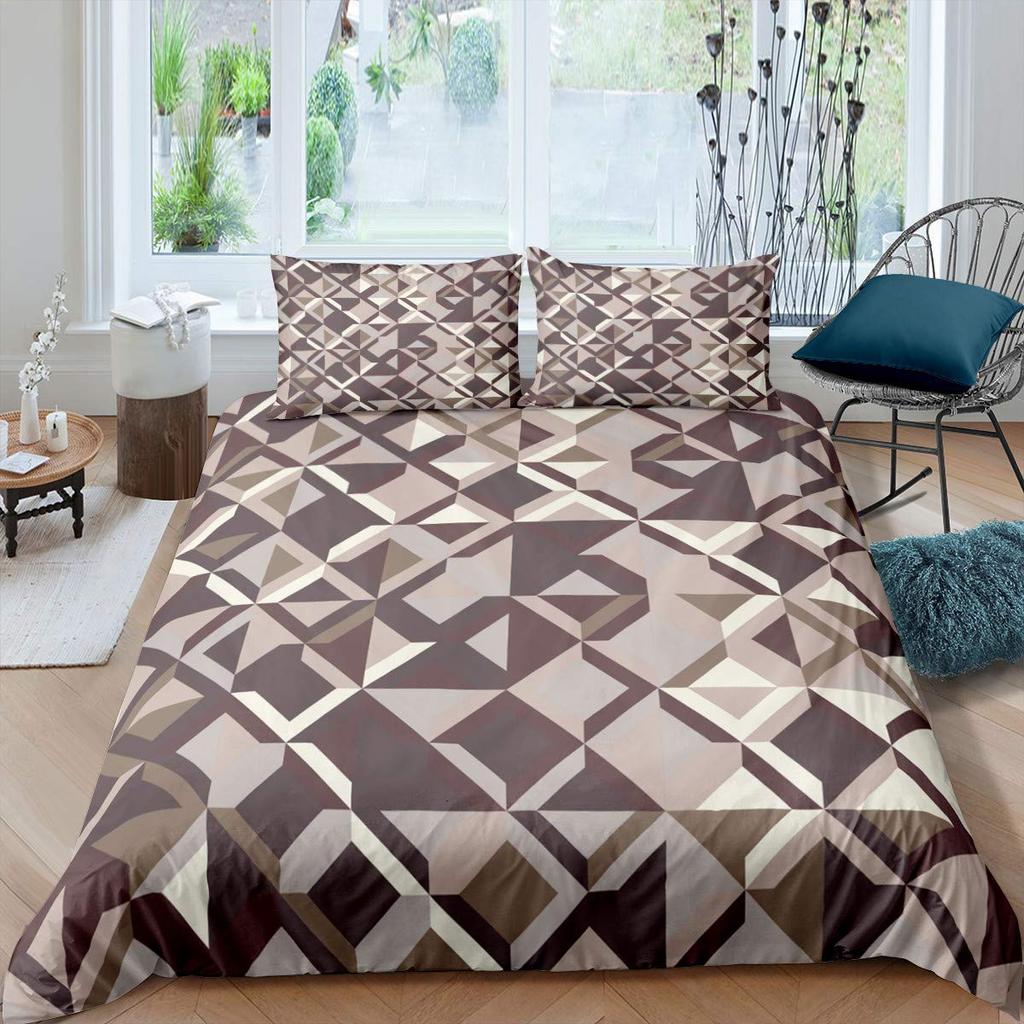 Geometrisches Bettbezug-Set Queen-Size Sechseckige Waben Bettwäsche-Set 3D Kinder Jungen Mädchen 2/3-teiliges Bettdeckenbezug-Set Kissenbezug