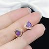 Simulated Amethyst Open Ring In Rose Gold for Women - Trendy and Elegant Design by Internet Celebrities