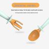 Cartoon Rocket-Shaped Baby Training Spoon & Fork Set